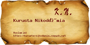 Kurusta Nikodémia névjegykártya